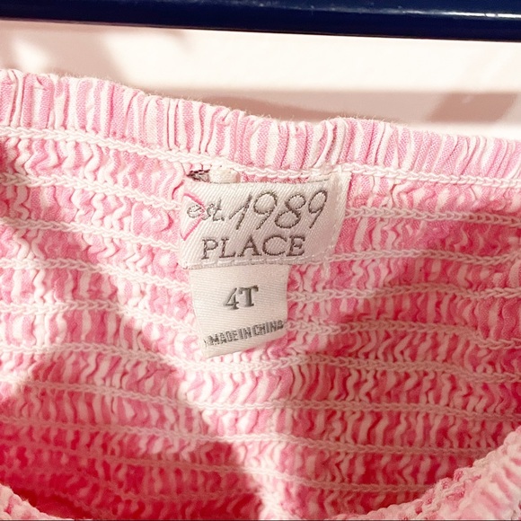 Childrens Place Toddler Size 4T Girl Pink Patchwork Sleeveless Flare Dress - Picture 3 of 4